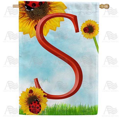 ladybugs-and-sunflowers-monogram-house-flag