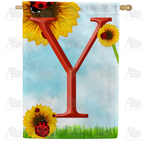 ladybugs-and-sunflowers-monogram-house-flag