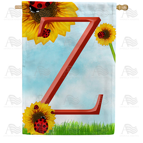 ladybugs-and-sunflowers-monogram-house-flag