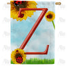 ladybugs-and-sunflowers-monogram-house-flag