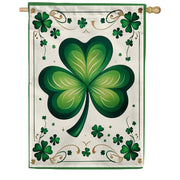 Emerald Elegance Shamrock House Flag