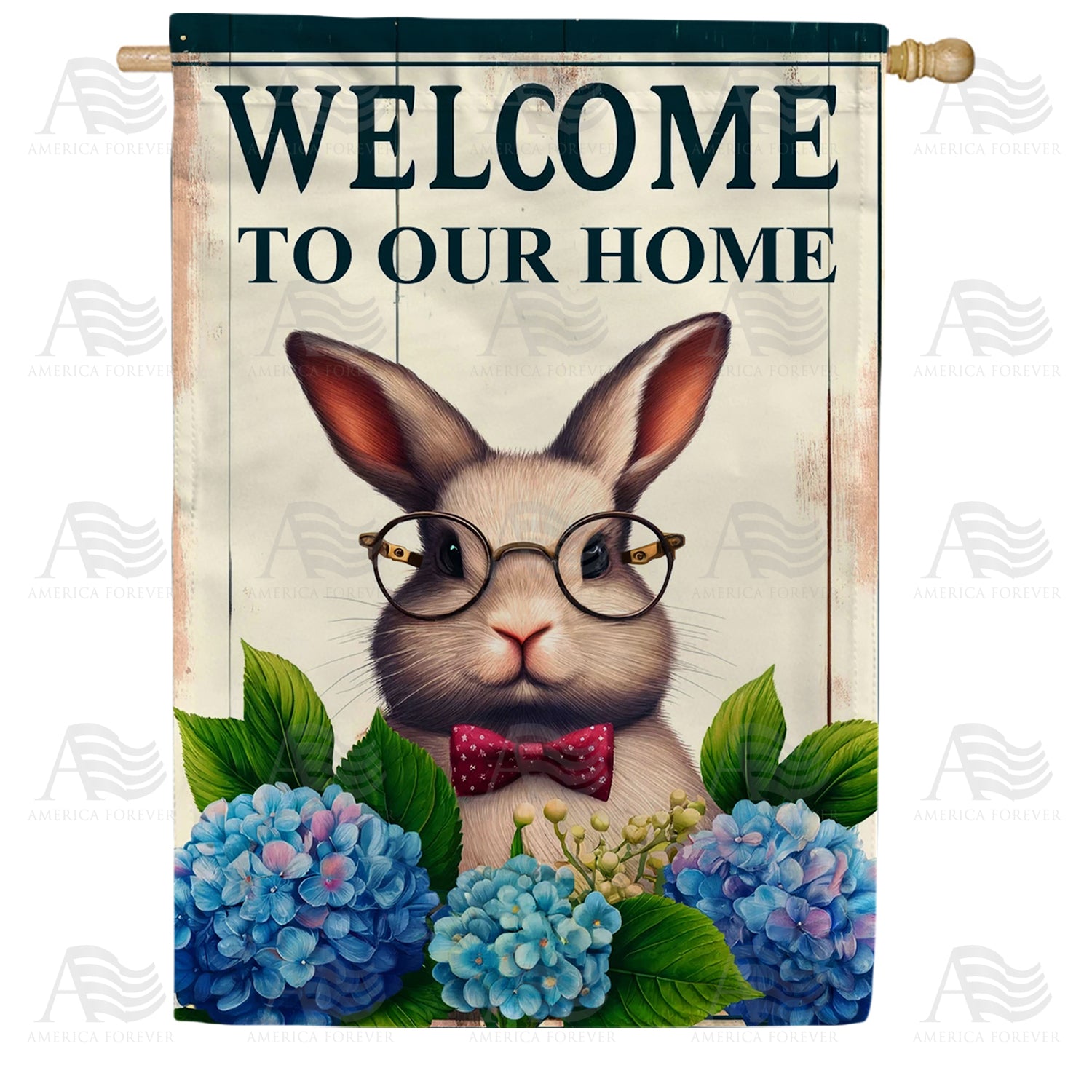 Bunny Welcome House Flag