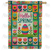 Hello Spring Easter House Flag