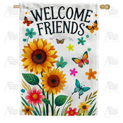 Welcome Friends House Flag