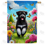 Playful Dog House Flag