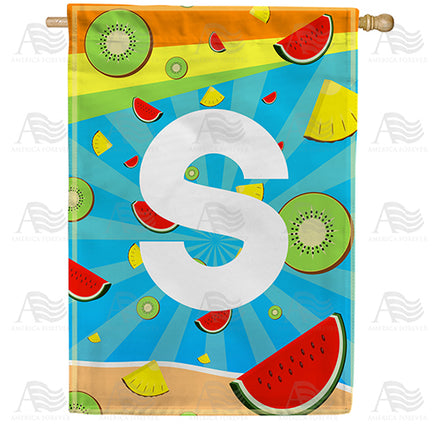 summer-time-fruits-monogram-house-flag