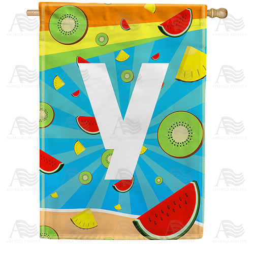 summer-time-fruits-monogram-house-flag