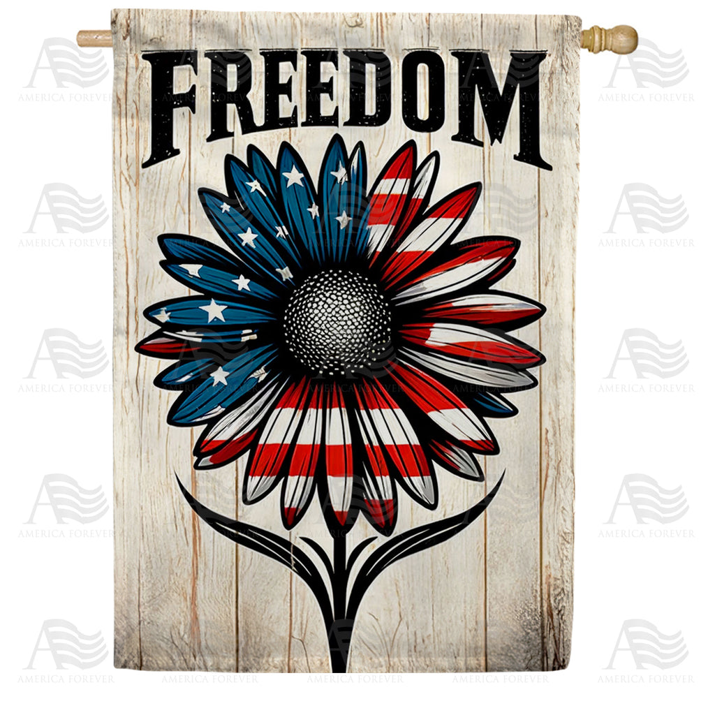 Patriotic Daisy Freedom House Flag