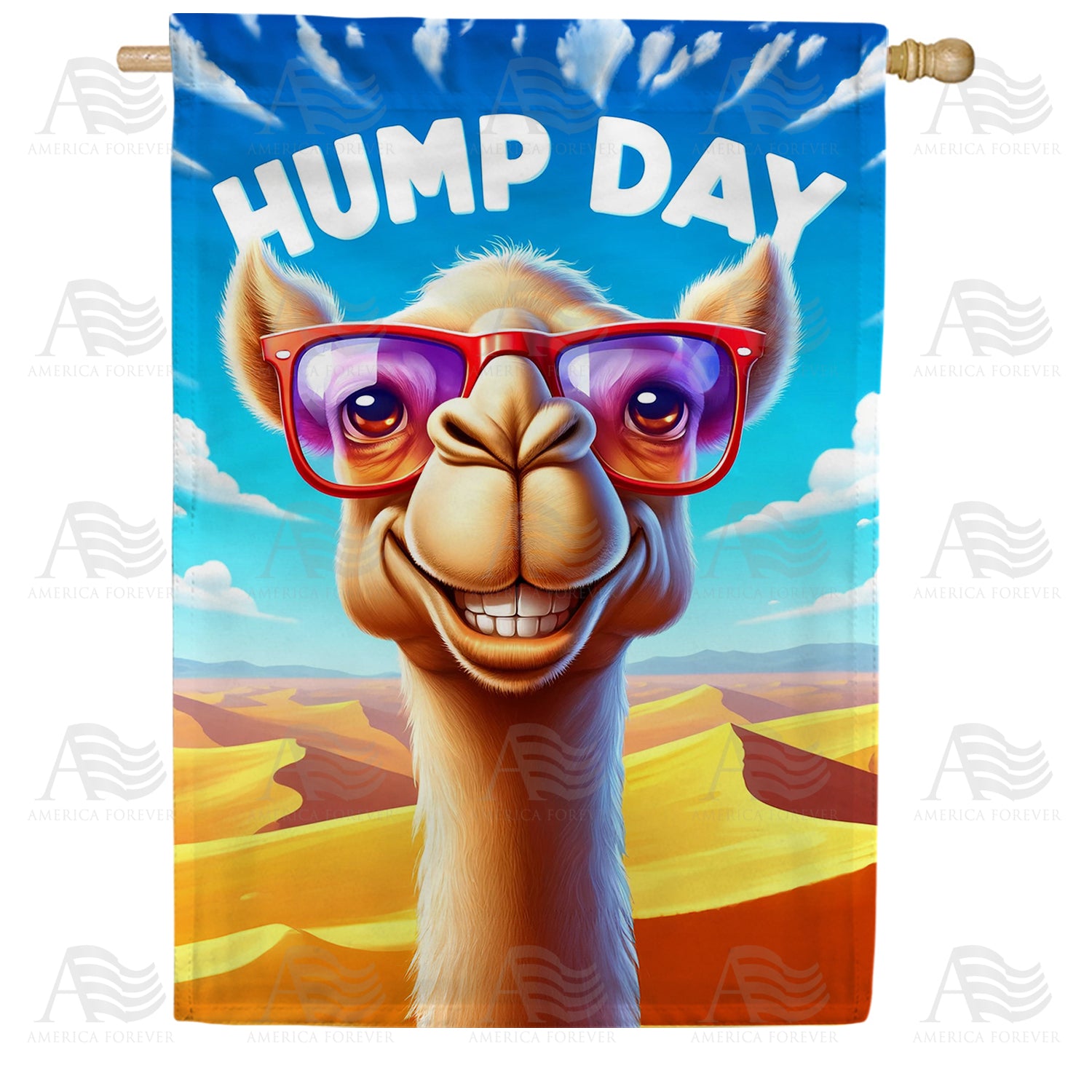 Funny Hump Day Camel House Flag