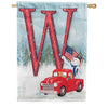 Happy Holidays America Monogram House Flag