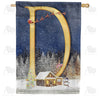 Santa Is Coming Monogram House Flag