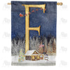 Santa Is Coming Monogram House Flag