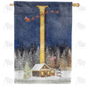 Santa Is Coming Monogram House Flag