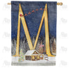 Santa Is Coming Monogram House Flag