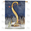 Santa Is Coming Monogram House Flag