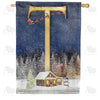 Santa Is Coming Monogram House Flag