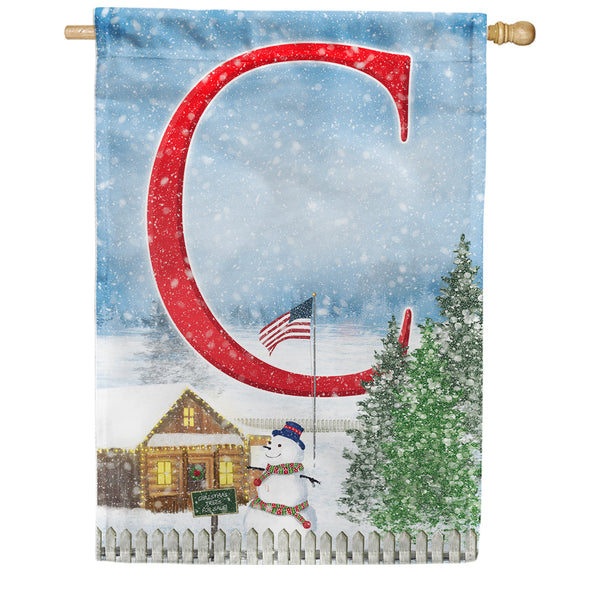 Christmas Trees For Sale Monogram House Flag