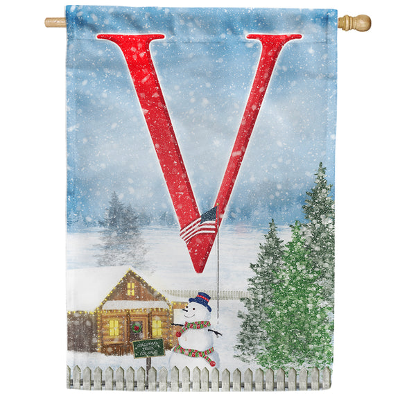 Christmas Trees For Sale Monogram House Flag