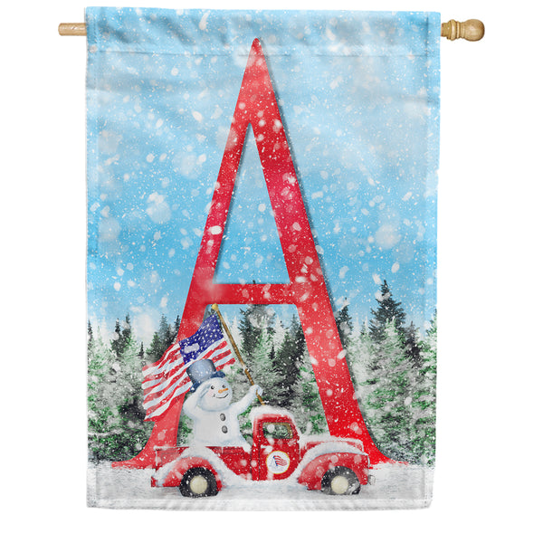 Stay Warm America Monogram House Flag