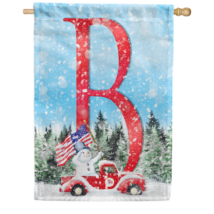 Stay Warm America Monogram House Flag