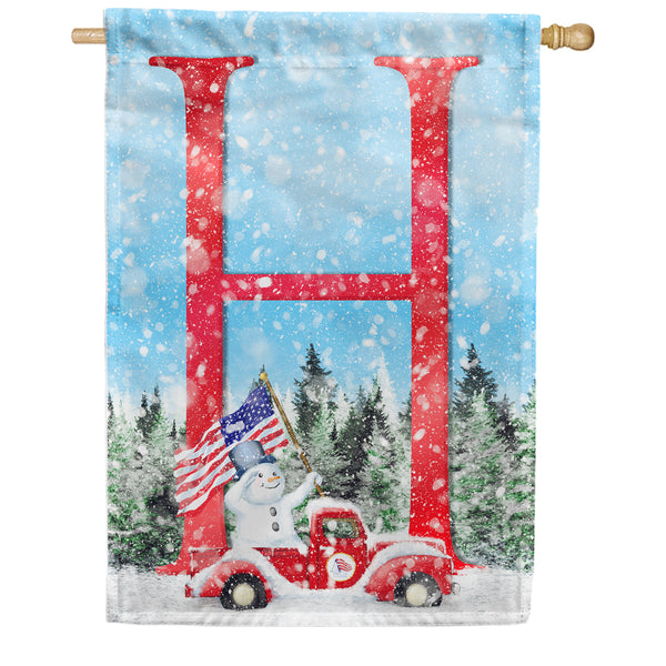 Stay Warm America Monogram House Flag