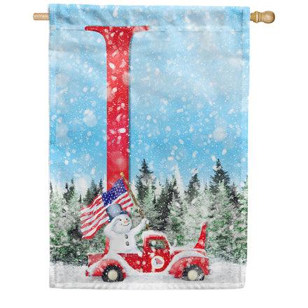 Stay Warm America Monogram House Flag