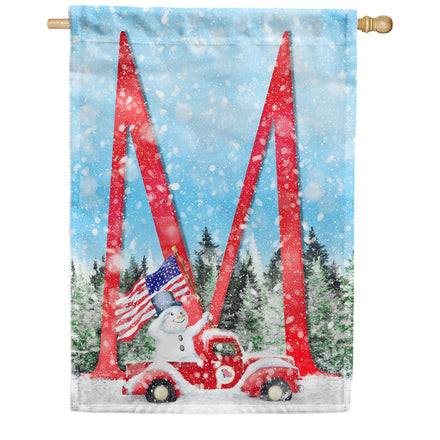 Stay Warm America Monogram House Flag