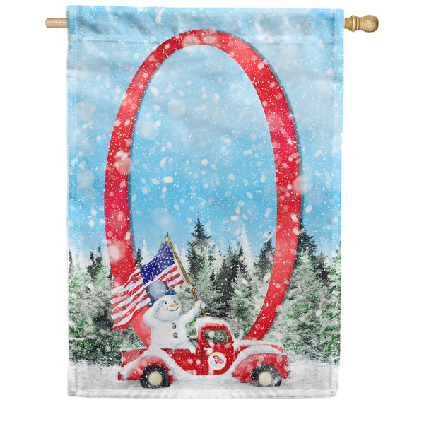 Stay Warm America Monogram House Flag