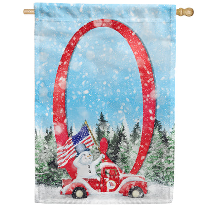 Stay Warm America Monogram House Flag