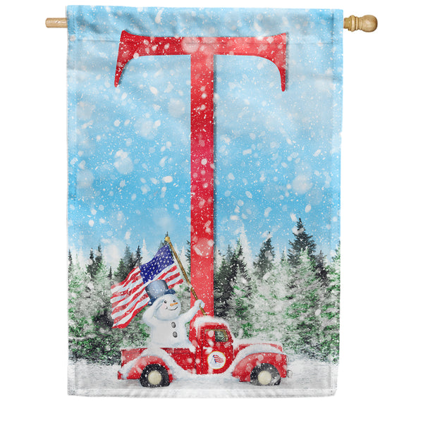 Stay Warm America Monogram House Flag