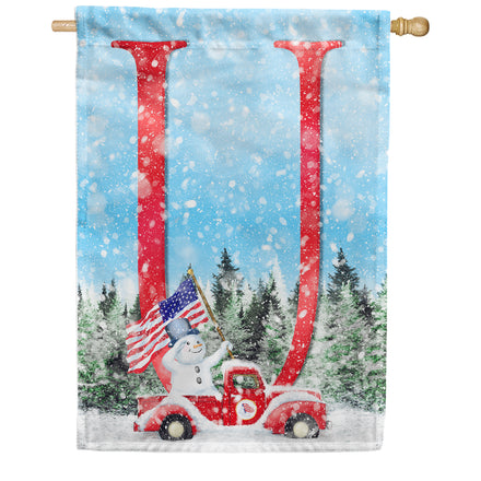 Stay Warm America Monogram House Flag