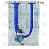 Just Keep Shovelin' Monogram House Flag