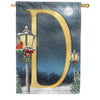 Winter Lamp Warmth Monogram House Flag