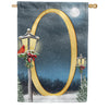 Winter Lamp Warmth Monogram House Flag