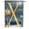 Winter Lamp Warmth Monogram House Flag