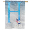 Polar Bear Snow Family Monogram House Flag