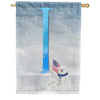 Polar Bear Snow Family Monogram House Flag