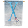 Polar Bear Snow Family Monogram House Flag