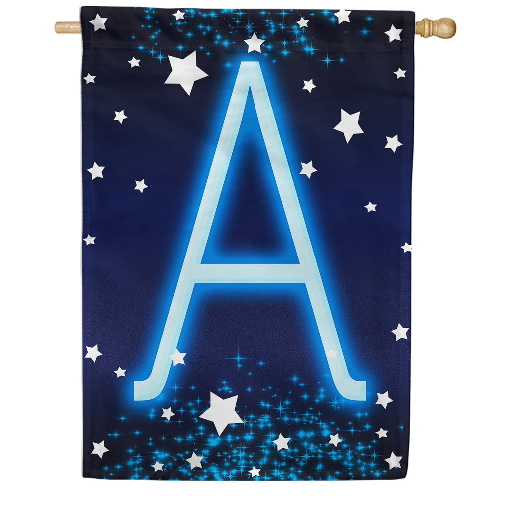 New Year Starlight Monogram House Flag