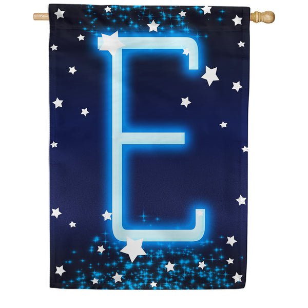 New Year Starlight Monogram House Flag