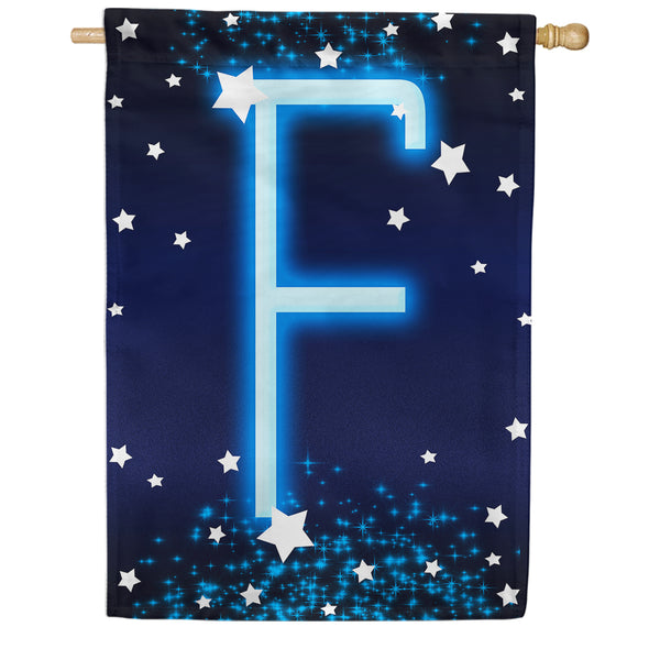 New Year Starlight Monogram House Flag