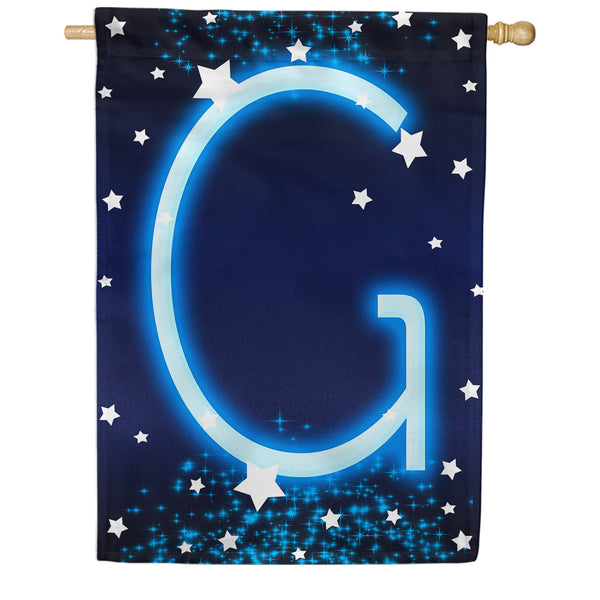 New Year Starlight Monogram House Flag