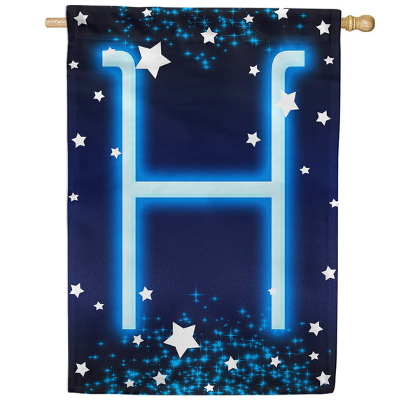 New Year Starlight Monogram House Flag