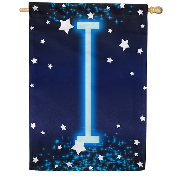 New Year Starlight Monogram House Flag