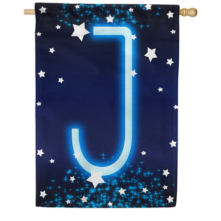 New Year Starlight Monogram House Flag