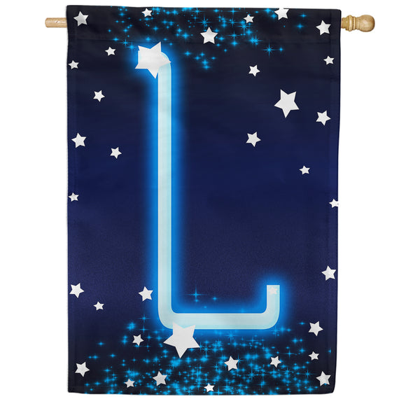 New Year Starlight Monogram House Flag