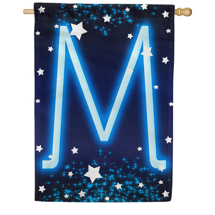 New Year Starlight Monogram House Flag