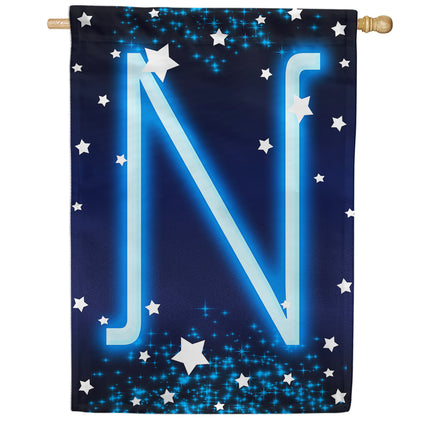 New Year Starlight Monogram House Flag