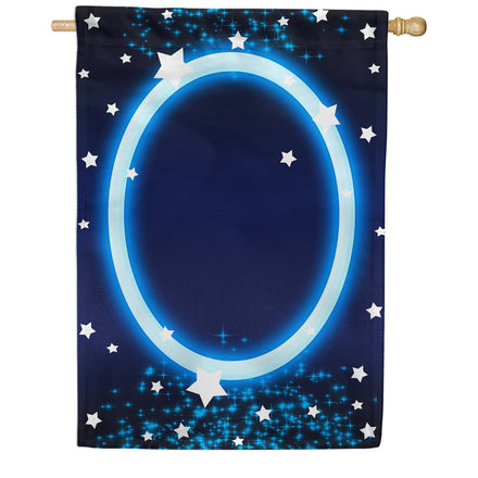 New Year Starlight Monogram House Flag