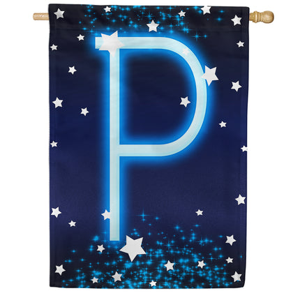 New Year Starlight Monogram House Flag